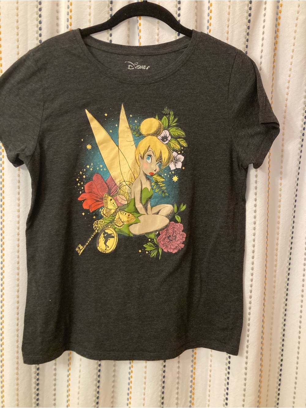 Disney Charcoal Tinker Bell Graphic Tee - Multicolor Print